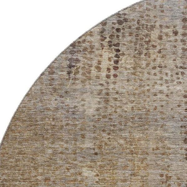 HomeRoots 8' X 10' Washable Brown & Taupe Abstract Area Rug with UV Protection – Perfect for High-Traffic Spaces 717348
