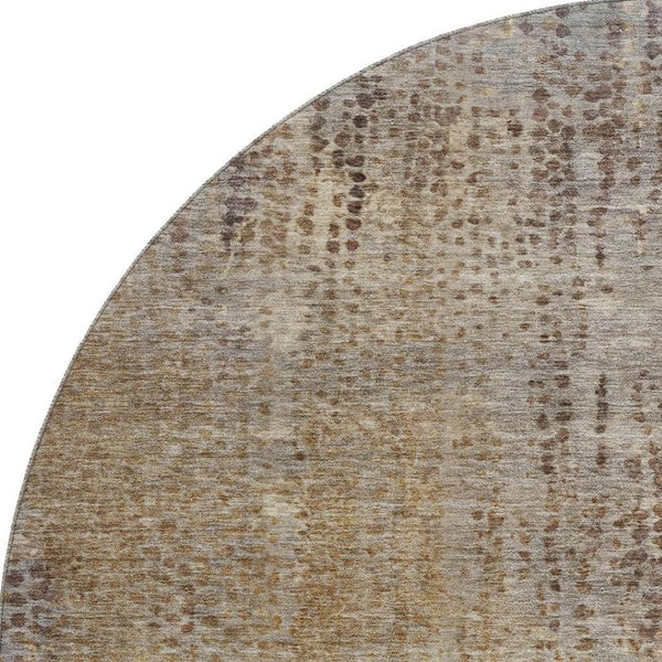HomeRoots 8' X 10' Washable Brown & Taupe Abstract Area Rug with UV Protection – Perfect for High-Traffic Spaces 717348
