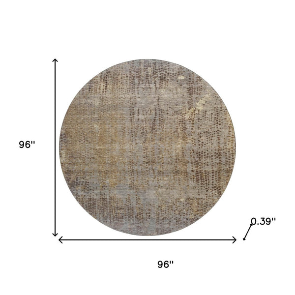 HomeRoots 8' X 10' Washable Brown & Taupe Abstract Area Rug with UV Protection – Perfect for High-Traffic Spaces 717348