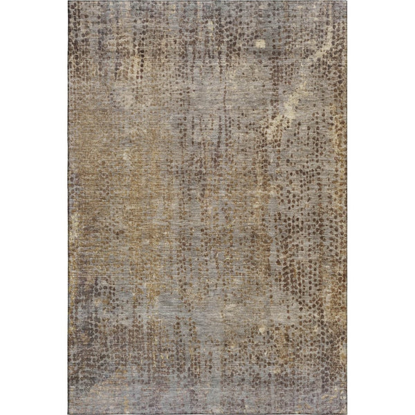HomeRoots 10' X 14' Brown and Taupe Abstract Area Rug - Machine Washable, UV Protected, Durable for Family Life 717350