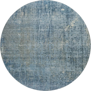 HomeRoots 8' X 10' Blue And Gray Abstract Area Rug - Washable, UV Protected, Non-Slip Backing for Easy Care 717354