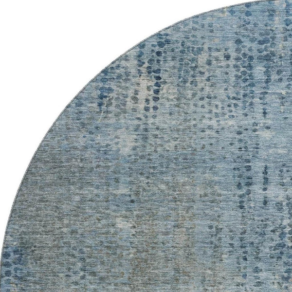 HomeRoots 8' X 10' Blue And Gray Abstract Area Rug - Washable, UV Protected, Non-Slip Backing for Easy Care 717354