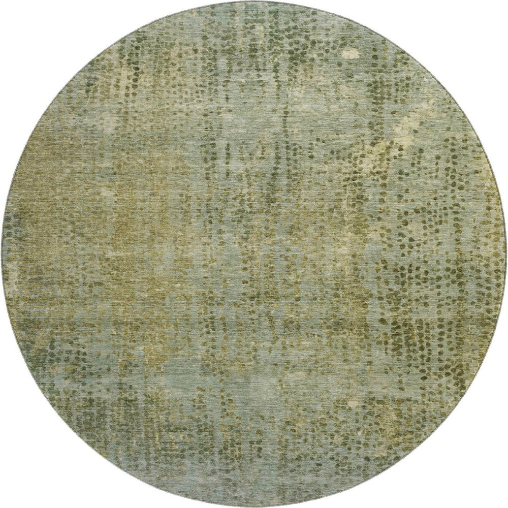 HomeRoots 8' X 10' Green & Gold Abstract Washable Area Rug – Stylish, Durable, UV-Protected for Every Home 717360