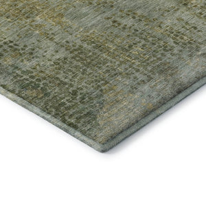 HomeRoots 8' X 10' Green & Gold Abstract Washable Area Rug – Stylish, Durable, UV-Protected for Every Home 717360
