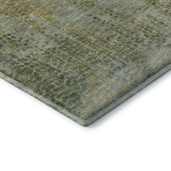 HomeRoots 8' X 10' Green & Gold Abstract Washable Area Rug – Stylish, Durable, UV-Protected for Every Home 717360