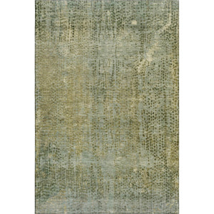 HomeRoots 10' Contemporary Green and Gold Abstract Washable Area Rug with UV Protection for High Traffic Spaces 717362