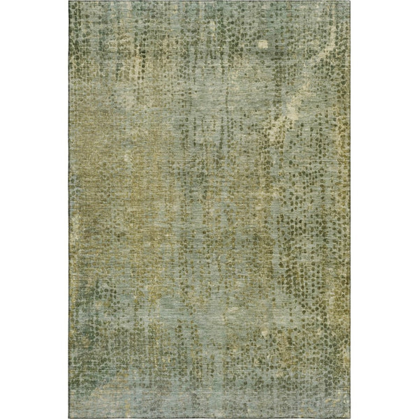 HomeRoots 10' Contemporary Green and Gold Abstract Washable Area Rug with UV Protection for High Traffic Spaces 717362
