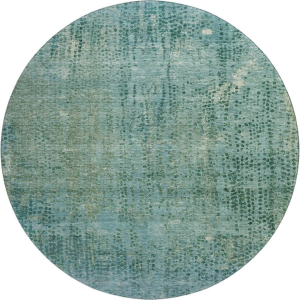 HomeRoots 8' X 10' Teal & Blue Abstract Area Rug – Washable, UV Protected, Soft, Stain Resistant for Every Home! 717366
