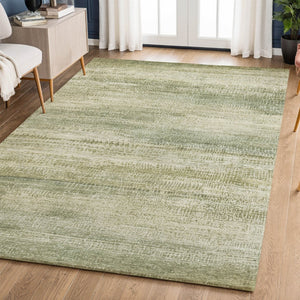 HomeRoots 5' X 8' Sage and Beige Abstract Area Rug – Washable, UV-Protected, Non-Slip Backing for Easy Care 717370