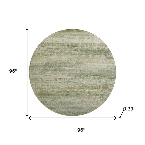 HomeRoots 8' X 10' Sage & Beige Abstract Area Rug - Washable, UV Protected, Stain Resistant for Modern Homes 717372