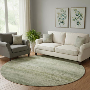 HomeRoots 8' X 10' Sage & Beige Abstract Area Rug - Washable, UV Protected, Stain Resistant for Modern Homes 717372