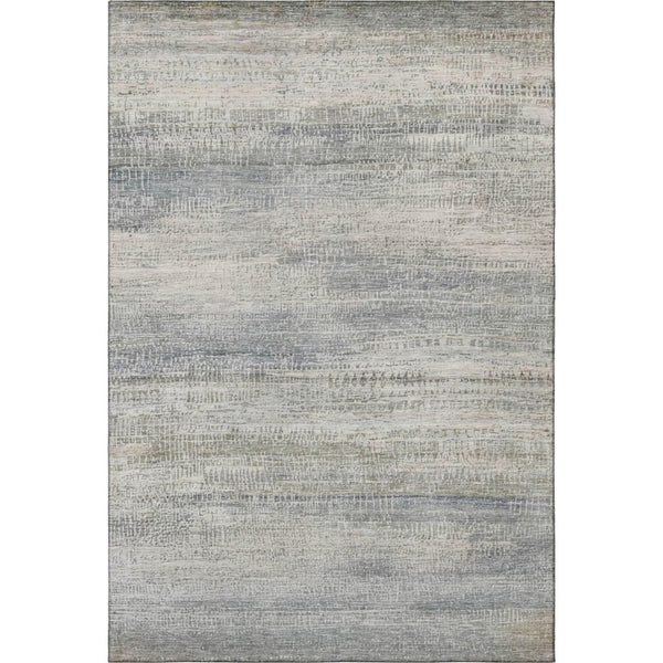 HomeRoots 5' X 8' Modern Abstract Linen & Gray Area Rug - Washable, Stain-Resistant, UV-Protected for Families 717376