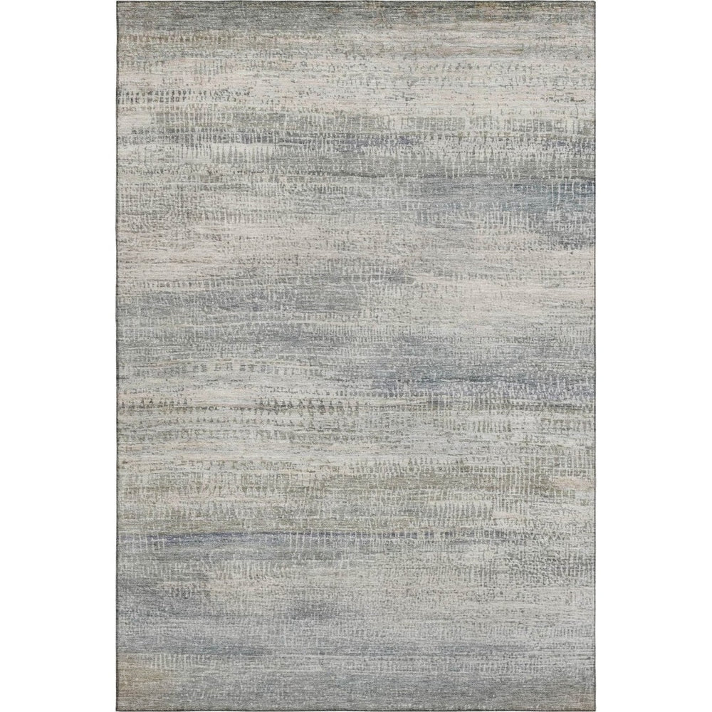 HomeRoots 8' Washable Round Rug in Linen & Gray - Abstract Design with UV Protection for High-Traffic Areas 717377