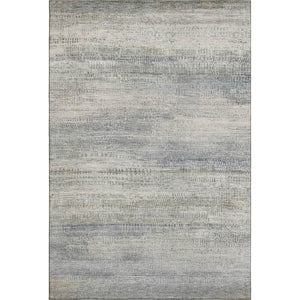 HomeRoots 8' Washable Round Rug in Linen & Gray - Abstract Design with UV Protection for High-Traffic Areas 717377
