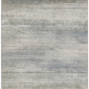 HomeRoots 8' Washable Round Rug in Linen & Gray - Abstract Design with UV Protection for High-Traffic Areas 717377