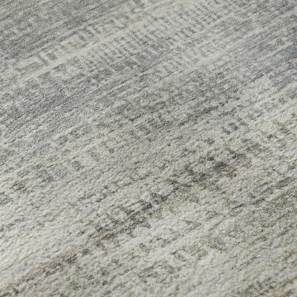 HomeRoots 8' Washable Round Rug in Linen & Gray - Abstract Design with UV Protection for High-Traffic Areas 717377