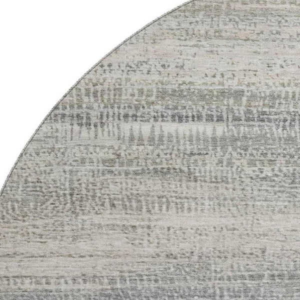 HomeRoots 8' X 10' Contemporary Linen & Gray Abstract Area Rug – Washable, Stain Resistant, UV Protected Comfort 717378
