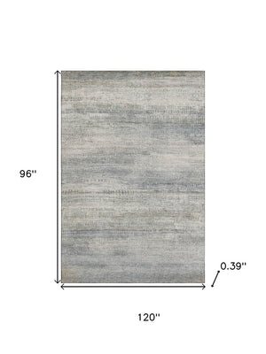HomeRoots 9' X 12' Machine-Washable Linen & Gray Abstract Area Rug with UV Protection for Easy Daily Living 717379
