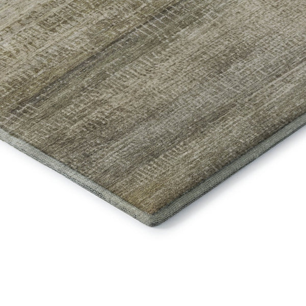 HomeRoots 9' X 12' Taupe And Beige Abstract Area Rug - Washable, UV Protected, Non-Slip for High-Traffic Spaces 717385
