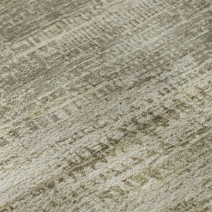 HomeRoots 9' X 12' Taupe And Beige Abstract Area Rug - Washable, UV Protected, Non-Slip for High-Traffic Spaces 717385