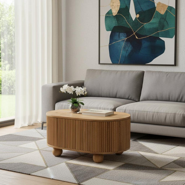 HomeRoots 47" Brown Solid Wood Coffee Table - Timeless Craftsmanship, Sturdy Design, Perfect for Any Space! 717412