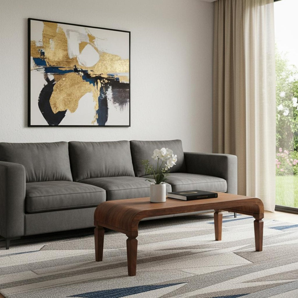 HomeRoots 33" Brown Solid Wood Coffee Table with Drawer - Timeless Design, Versatile Storage & Durable Craftsmanship 717413