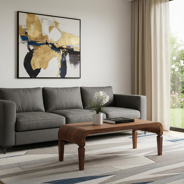 HomeRoots 33" Brown Solid Wood Coffee Table with Drawer - Timeless Design, Versatile Storage & Durable Craftsmanship 717413