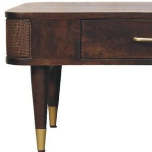 HomeRoots 34" Solid Wood Coffee Table with Drawer & Shelf - Elegant Brown Design for Stylish Storage Solutions 717414