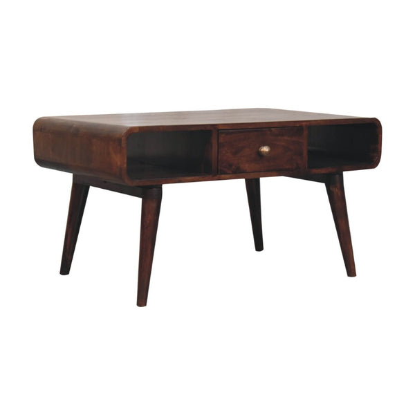 HomeRoots 32" Solid Wood Coffee Table with Drawer - Timeless Brown Finish, Classic Design & Functional Storage 717415