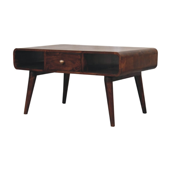 HomeRoots 32" Solid Wood Coffee Table with Drawer - Timeless Brown Finish, Classic Design & Functional Storage 717415
