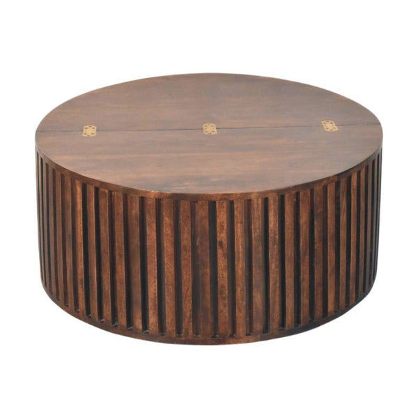 HomeRoots 33" Brown Solid Wood Coffee Table with Drawer – Stylish, Durable, and Perfect for Any Room Décor! 717416