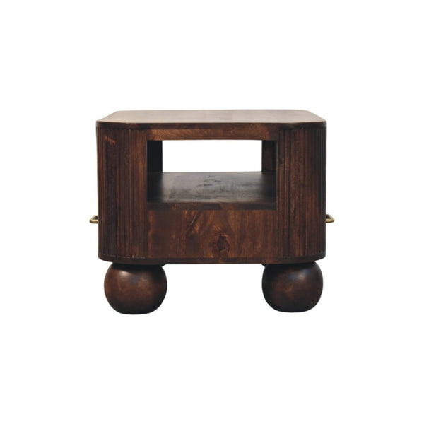 HomeRoots 33" Brown Solid Wood Coffee Table with Drawer - Timeless Centerpiece for Modern Living Spaces 717417