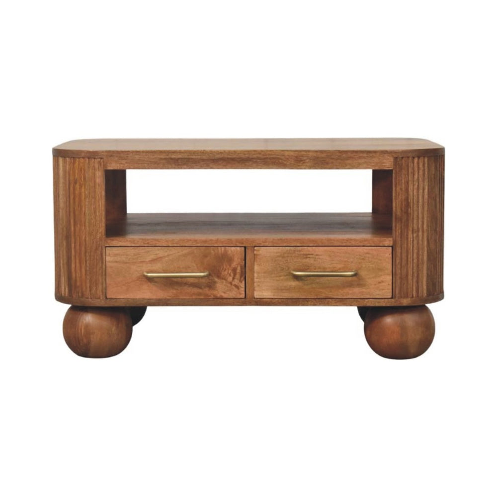 HomeRoots 32" Solid Wood Coffee Table with Drawer – Elegant Brown Finish, Versatile Storage for Any Space 717418