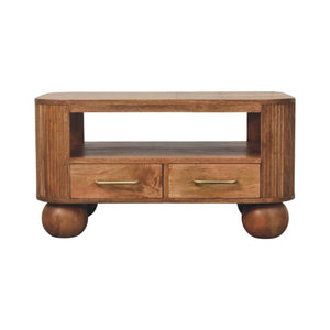 HomeRoots 32" Solid Wood Coffee Table with Drawer – Elegant Brown Finish, Versatile Storage for Any Space 717418