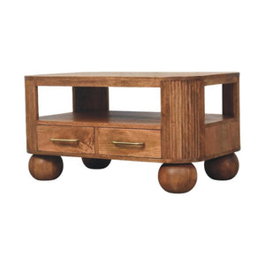 HomeRoots 32" Solid Wood Coffee Table with Drawer – Elegant Brown Finish, Versatile Storage for Any Space 717418