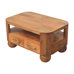 HomeRoots 32" Solid Wood Coffee Table with Drawer – Elegant Brown Finish, Versatile Storage for Any Space 717418