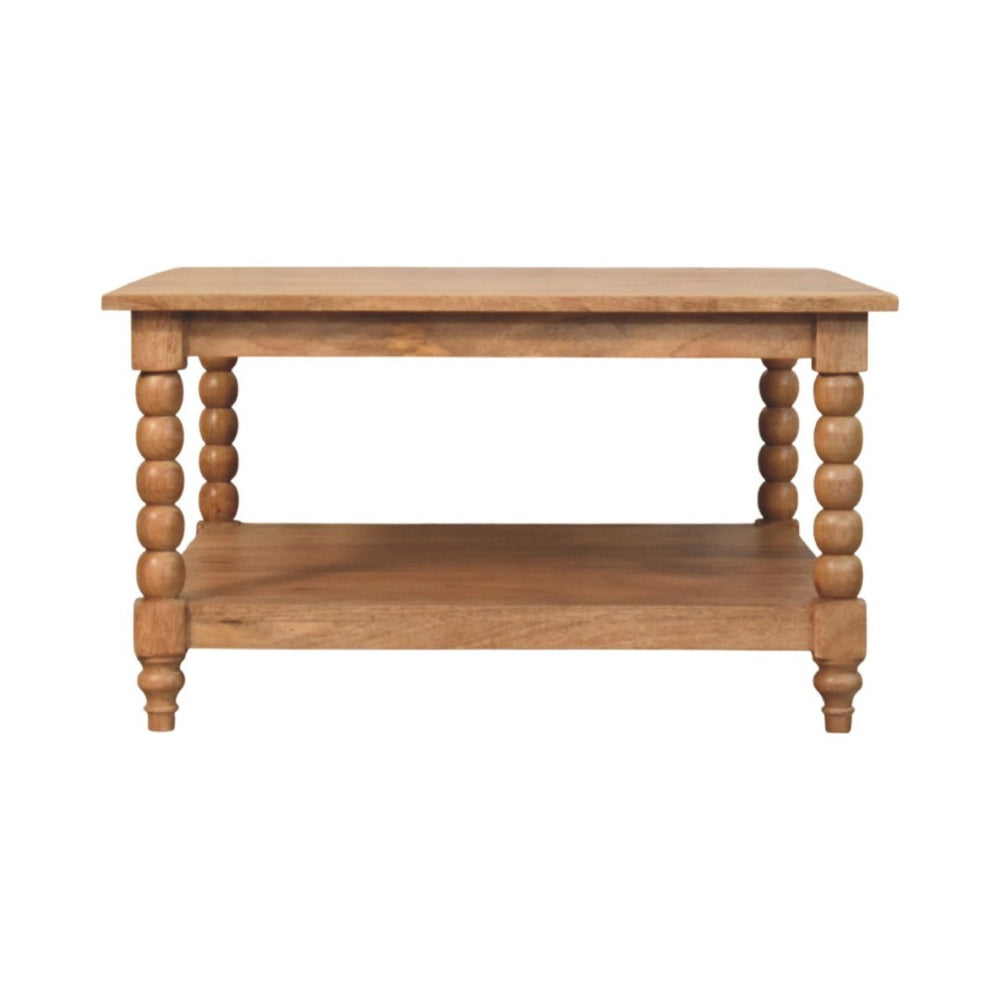 HomeRoots 32" Timeless Brown Solid Wood Coffee Table with Drawer & Shelf for Stylish Living Room Organization 717419
