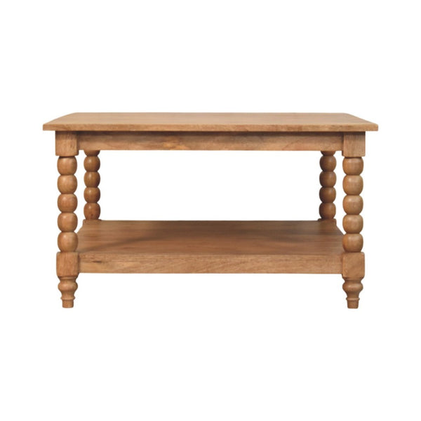 HomeRoots 32" Timeless Brown Solid Wood Coffee Table with Drawer & Shelf for Stylish Living Room Organization 717419