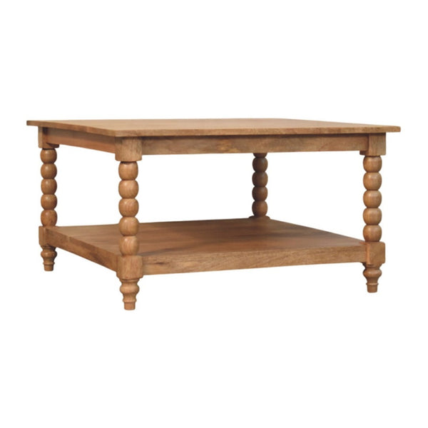 HomeRoots 32" Timeless Brown Solid Wood Coffee Table with Drawer & Shelf for Stylish Living Room Organization 717419
