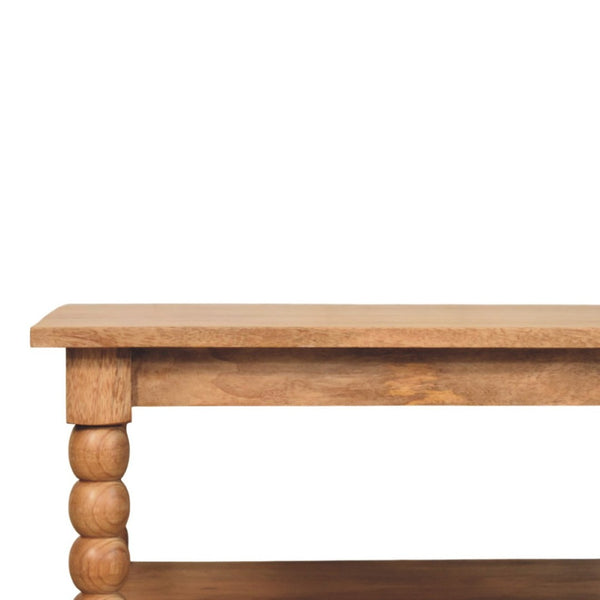 HomeRoots 32" Timeless Brown Solid Wood Coffee Table with Drawer & Shelf for Stylish Living Room Organization 717419