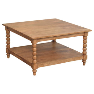 HomeRoots 32" Timeless Brown Solid Wood Coffee Table with Drawer & Shelf for Stylish Living Room Organization 717419
