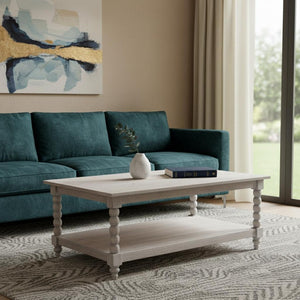 HomeRoots 30" Elegant Brown Solid Wood Coffee Table with Drawer – Timeless Design & Functional Storage Solution 717421