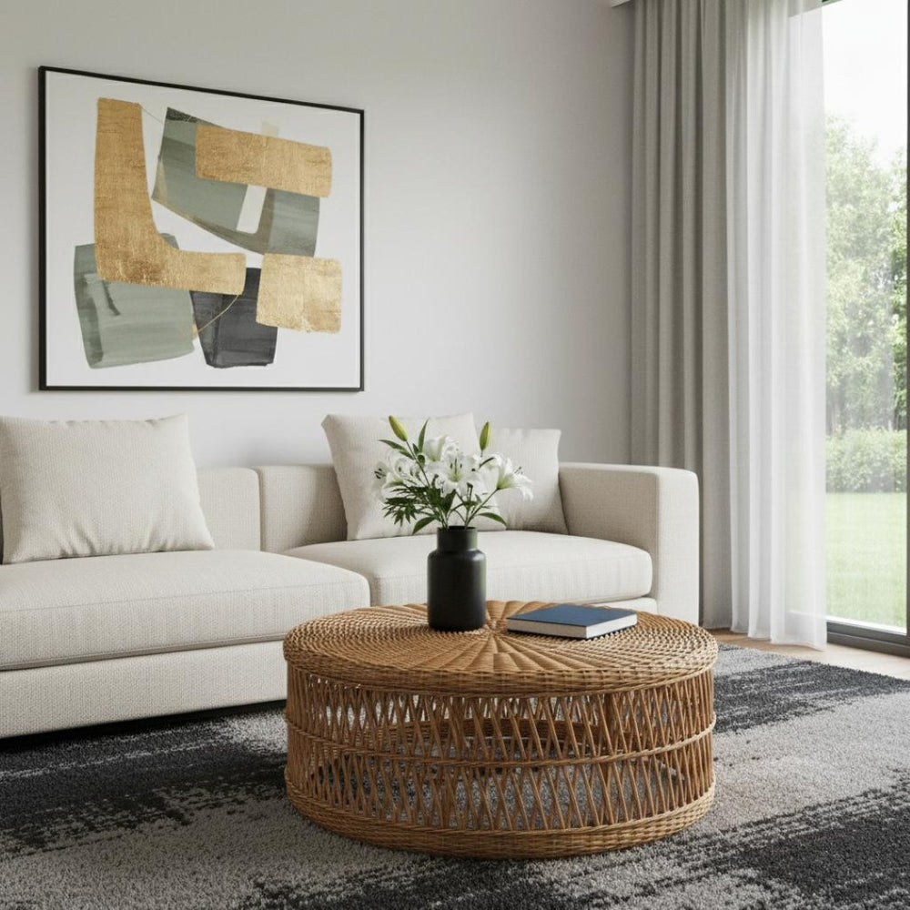 HomeRoots 43" White Wood Square Pedestal Coffee Table – Modern Design with Built-in Drawer for Tidy Spaces 717424