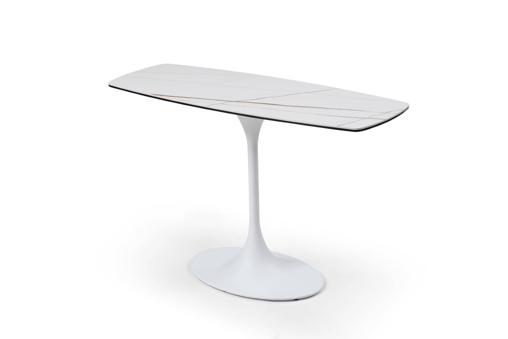 HomeRoots 72" White and Gold Marble Console Table with Shelf – Elegant Stone Design for Living Room & Entryway 717431