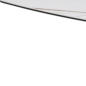 HomeRoots 72" White and Gold Marble Console Table with Shelf – Elegant Stone Design for Living Room & Entryway 717431