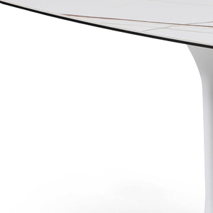 HomeRoots 72" White and Gold Marble Console Table with Shelf – Elegant Stone Design for Living Room & Entryway 717431