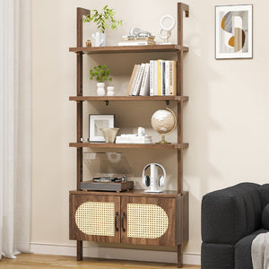 HomeRoots 71" Light Brown Wood Etagere Bookcase - Five Adjustable Shelves for Stylish Storage & Display Solutions 717455