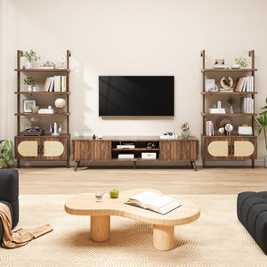 HomeRoots 71" Light Brown Wood Etagere Bookcase - Five Adjustable Shelves for Stylish Storage & Display Solutions 717455