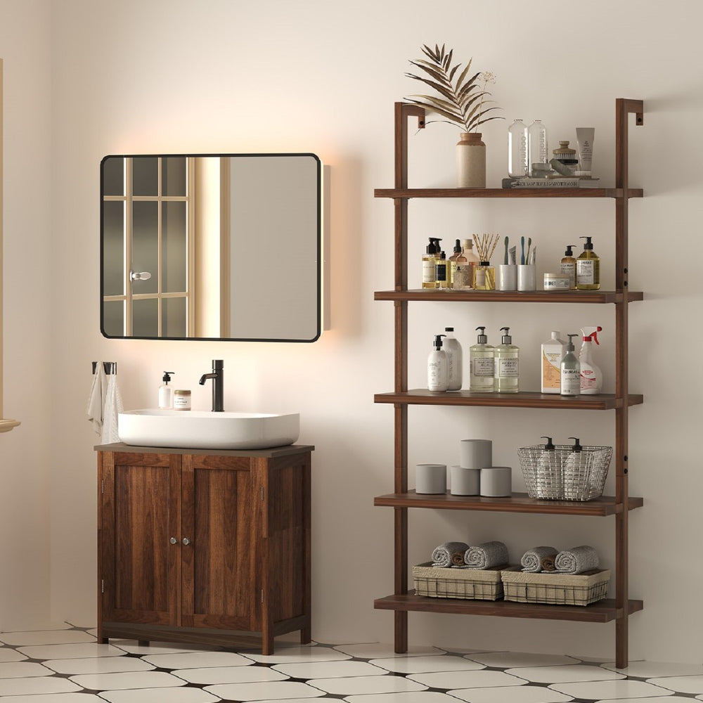 HomeRoots 48" Black Wood Etagere Bookcase - Sixteen Tiers, Integrated Drawer, Perfect for Stylish Storage Solutions 717458