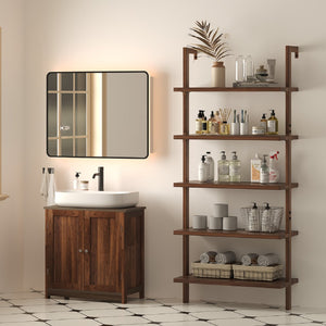 HomeRoots 48" Black Wood Etagere Bookcase - Sixteen Tiers, Integrated Drawer, Perfect for Stylish Storage Solutions 717458